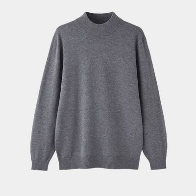 Men’s Knitted Top – Slim Fit – Mock Neck – Soft Cotton – Long Sleeve Minimalist
