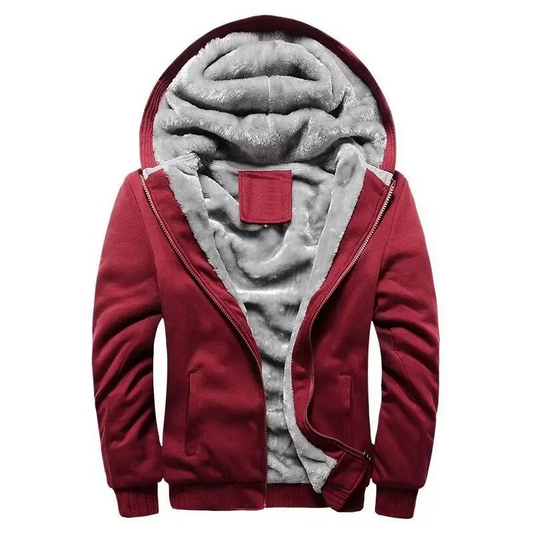 Men’s Hooded Jacket – Plush Lined – Cotton Blend – Full Zip – Regular Fit Casual Wear