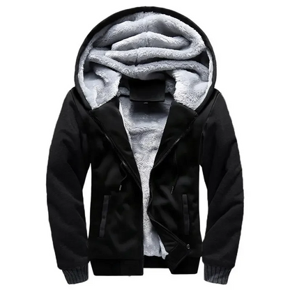 Men’s Hooded Jacket – Plush Lined – Cotton Blend – Full Zip – Regular Fit Casual Wear