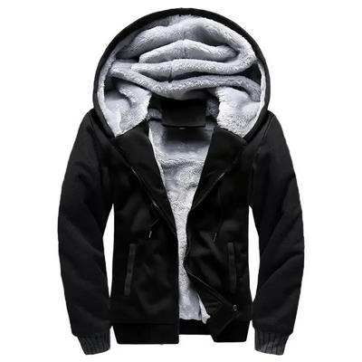 Men’s Hooded Jacket – Plush Lined – Cotton Blend – Full Zip – Regular Fit Casual Wear