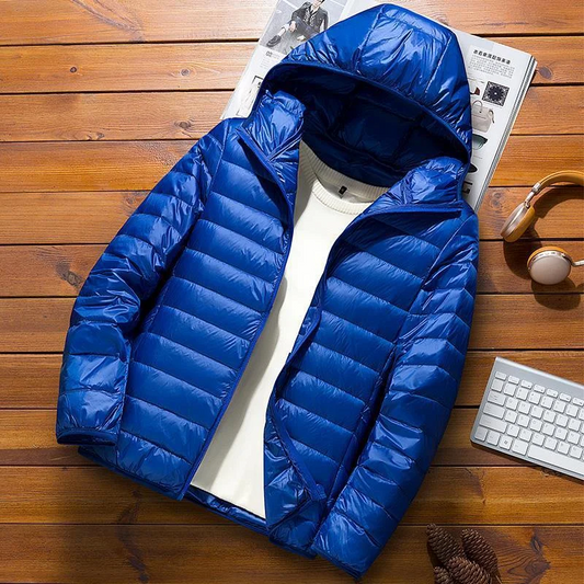 Men’s Puffer Jacket – Slim Fit – Hooded – Water-Resistant Lightweight Quilted Coat