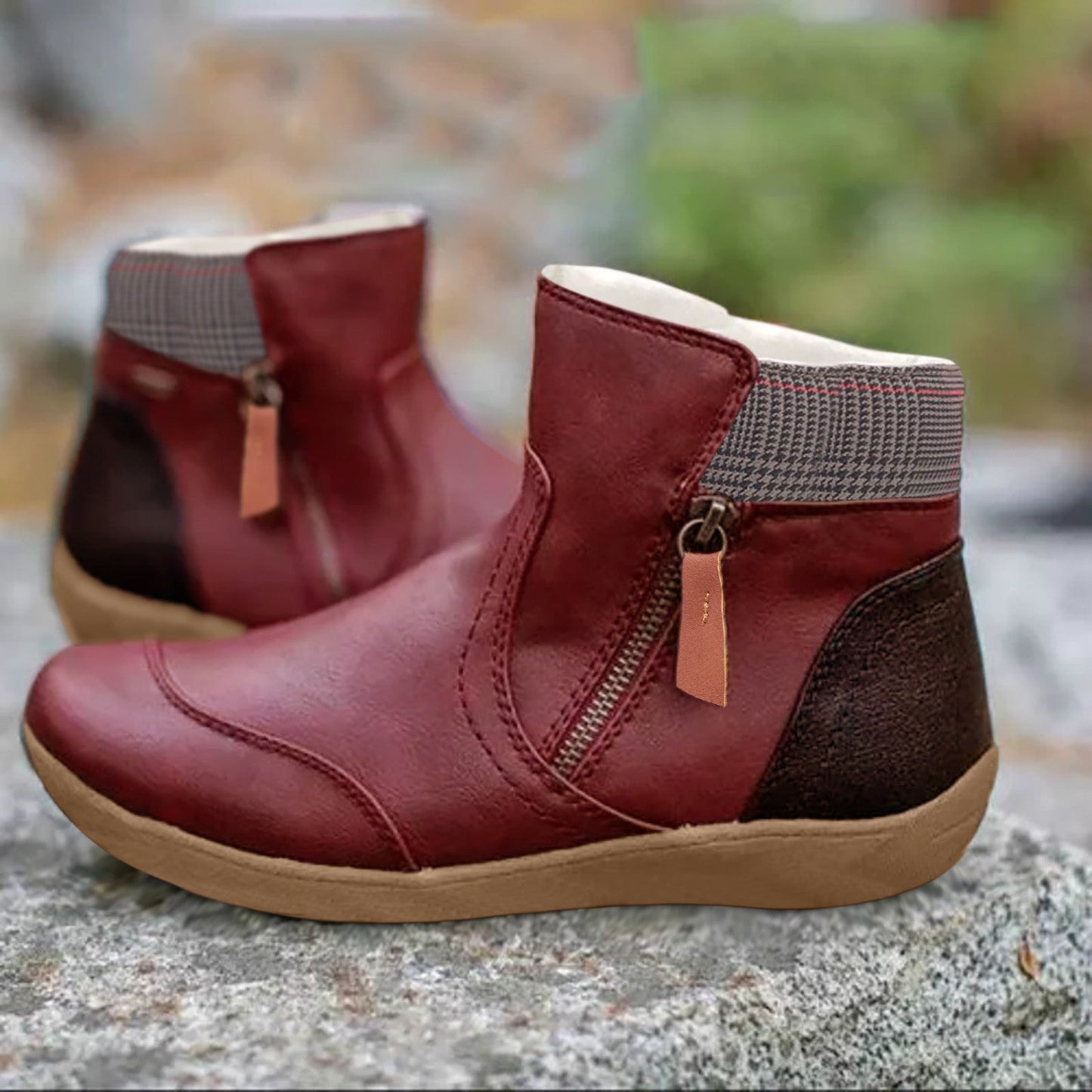 Women's Ankle Boots – Side Zipper – Structured Fit – Supportive Sole