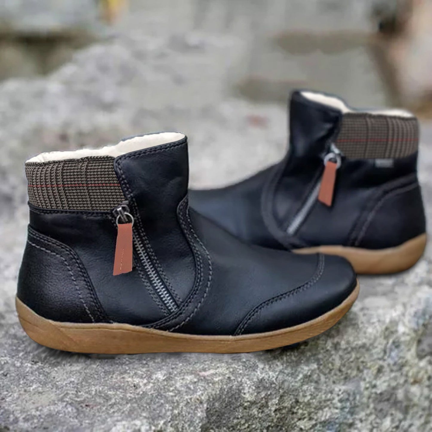 Women's Ankle Boots – Side Zipper – Structured Fit – Supportive Sole