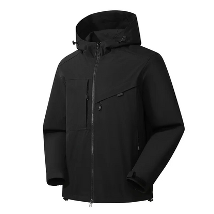 Men’s Jacket – Weather-Resistant – Relaxed Fit – Hooded – Zip Pockets – Hip Length