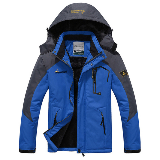 Men’s Parka Jacket – Windproof Shell – Fur Lined Hood – Standard Fit – Zipped Pockets