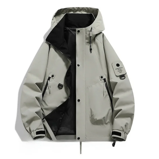 Men's Utility Jacket – Water Resistant – Multi Pocket – Adjustable Fit and Hood