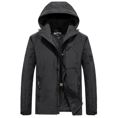 Men’s Hooded Jacket – Lightweight Quick-Dry – Loose Fit – Multi-Pocket Outdoor Wear
