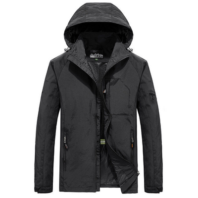Men’s Hooded Jacket – Lightweight Quick-Dry – Loose Fit – Multi-Pocket Outdoor Wear