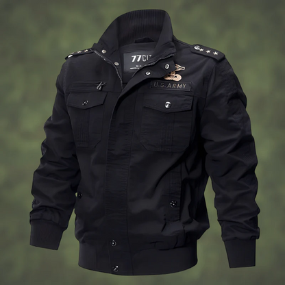 Men’s Bomber Jacket – Regular Fit – Ribbed Trim – Utility Pockets – Military Style