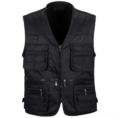 Men’s Utility Vest – Cotton – Regular Fit – Multi-Pocket – Zip Front – Outdoor Wear
