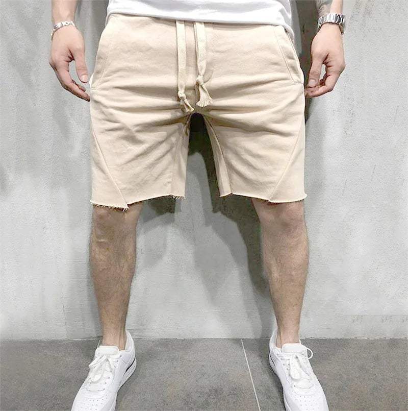 Men’s Casual Shorts - Soft Cotton Blend - Relaxed Fit - Knee-Length with Pockets