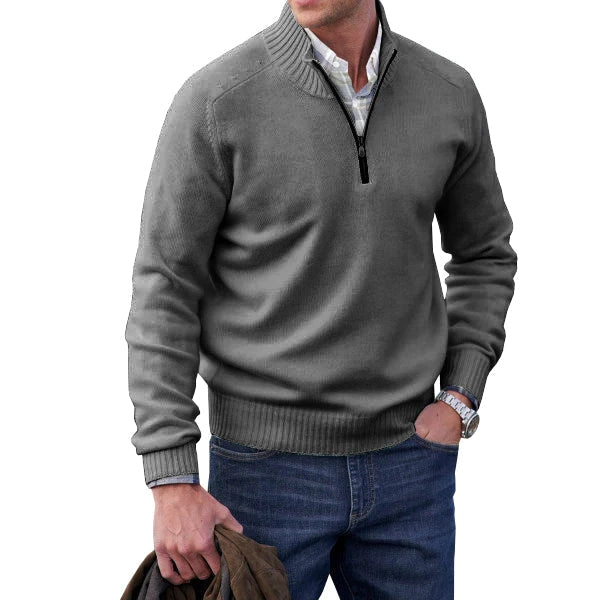 Men's zip sweater in cashmere