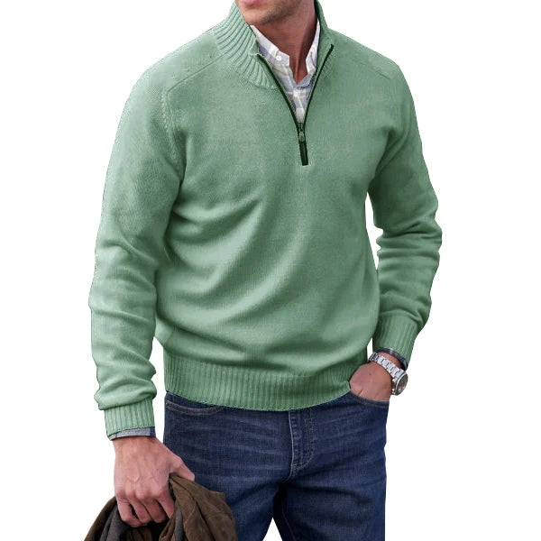 Men's zip sweater in cashmere