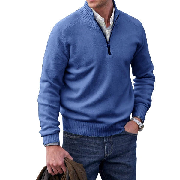 Men's zip sweater in cashmere