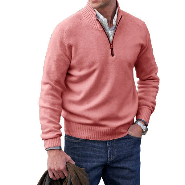 Men's zip sweater in cashmere