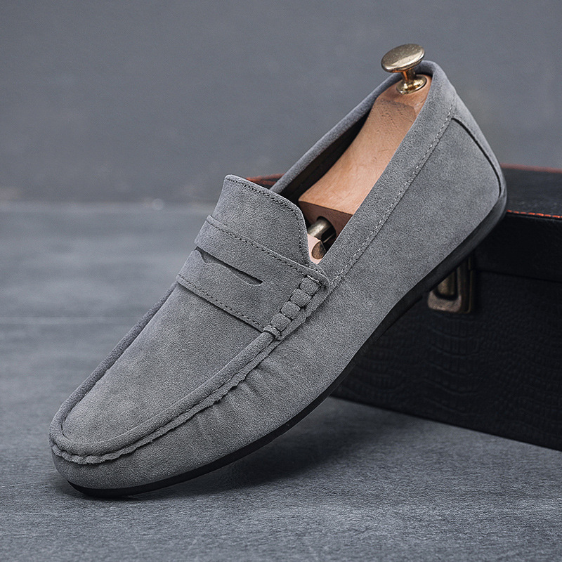 Men’s Loafers – Suede Feel – Slip-On – Moc Toe – Penny Strap – Gripped Sole