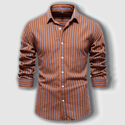 Men's timeless striped cotton long-sleeve shirt