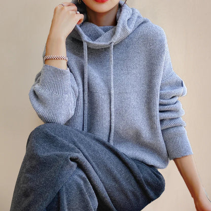 Women’s Turtleneck Sweater – Wool – Oversized Fit – Dropped Shoulders – Ribbed Trim