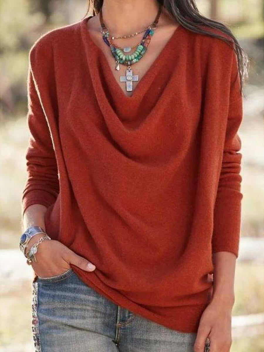 Women’s Sweater – Soft Knit – V-Neck – Relaxed Fit – Long Sleeve Casual Style