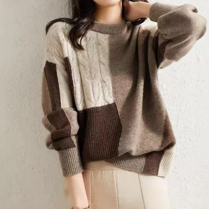 Women's comfortable long-sleeve round neck sweater