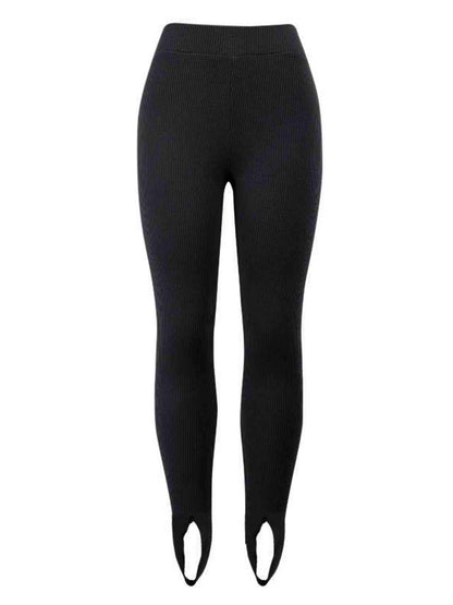 Ribbed Mid-Waist Leggings for Women