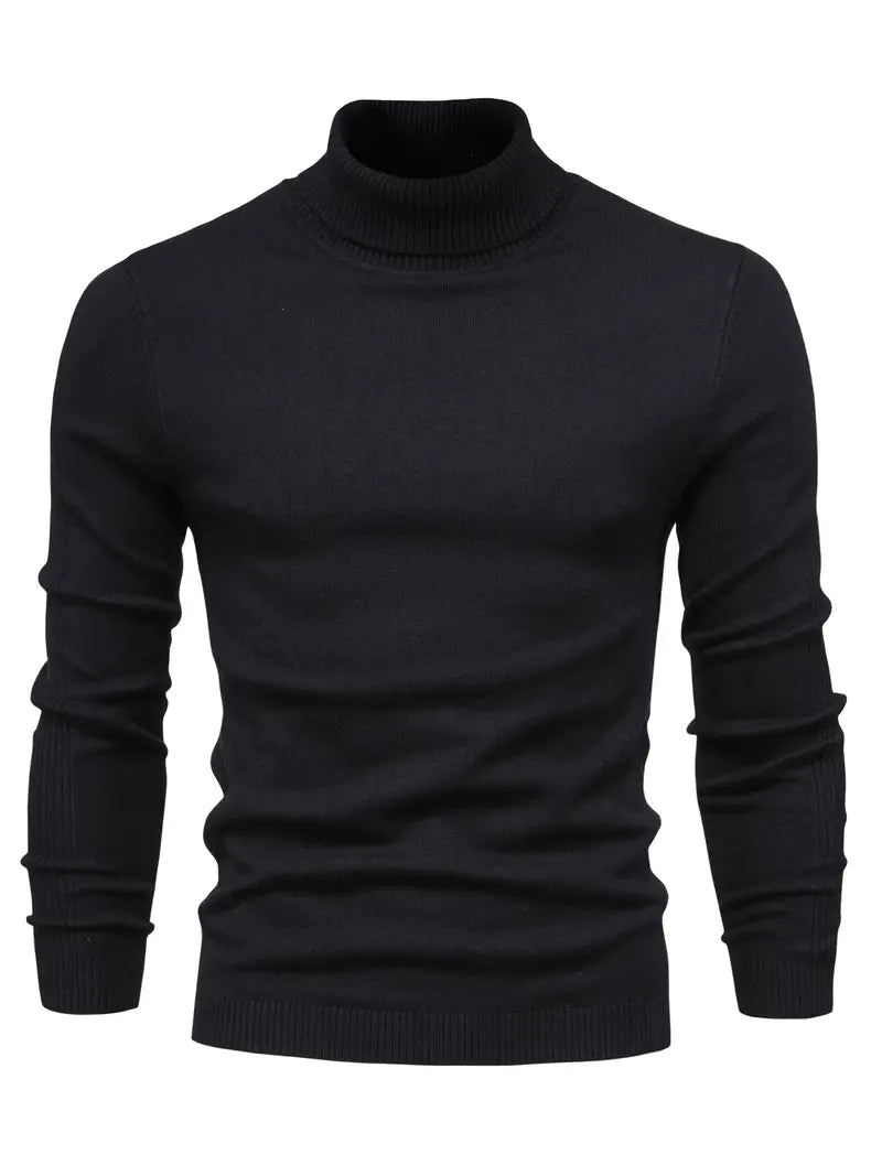 Men's casual pullover with turtleneck for men