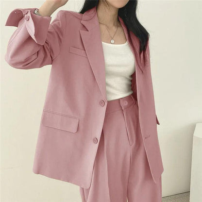 Women's Suit - Oversized Blazer & High-Waisted Trousers - Tailored Fit - Smart Casual