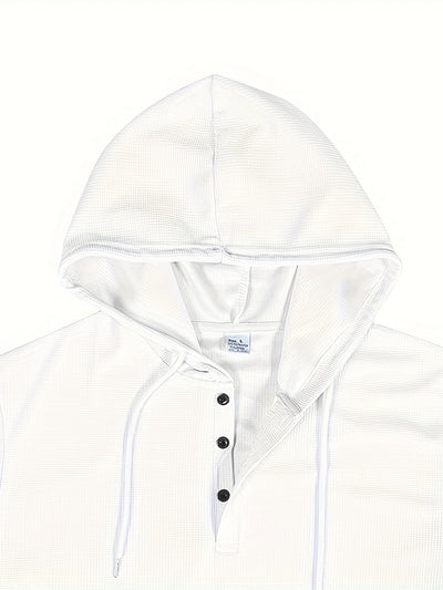 Men’s Tracksuit Set – Hoodie with Button Neck – Ribbed Cuffs – Joggers with Drawstring