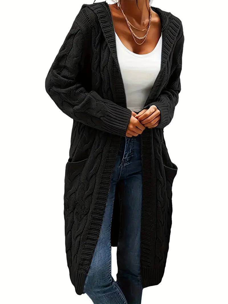 Women's cozy hooded cardigan