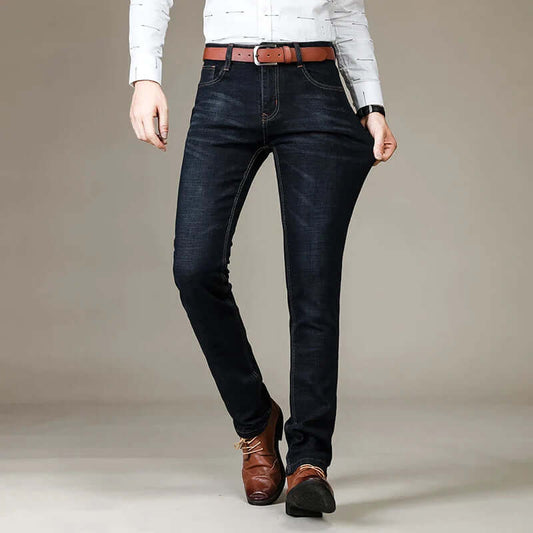 Men’s Slim Fit Jeans – Stretch Denim – Classic Stitching – Full Length Smart Casual