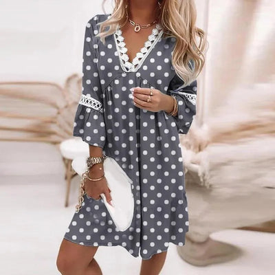Floral Pattern V-Neck Dress