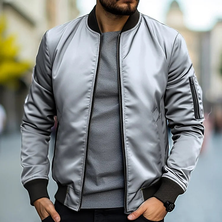 Men's classic zip-up casual outdoor jacket