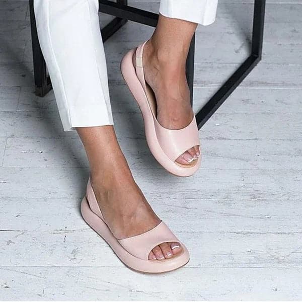 Women’s Sandals – Open Toe – Flat Sole – Slingback Strap – Minimalist Comfort
