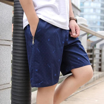 Men’s Casual Shorts - Breathable Blend - Relaxed Fit - Knee-Length - Zipper Pocket