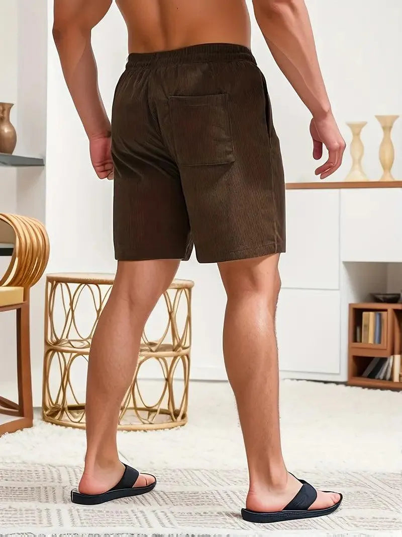 Men’s Casual Shorts - Breathable Lightweight Fabric - Elastic Waistband with Drawstring