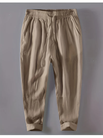 Men’s Loose Fit Trousers - Lightweight Fabric - Elastic Waist - Breathable Casual Wear