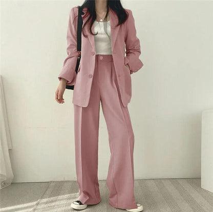 Women's Suit - Oversized Blazer & High-Waisted Trousers - Tailored Fit - Smart Casual