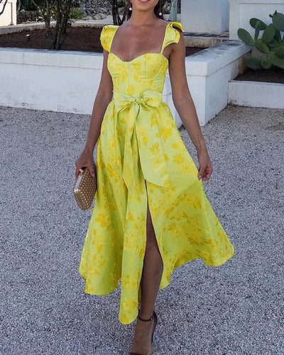 Butterfly Sleeve Printed Dress - Lightweight, All-Season, Stylish Fit