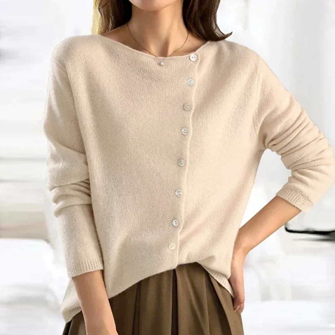 Women’s button-up round neck cardigan