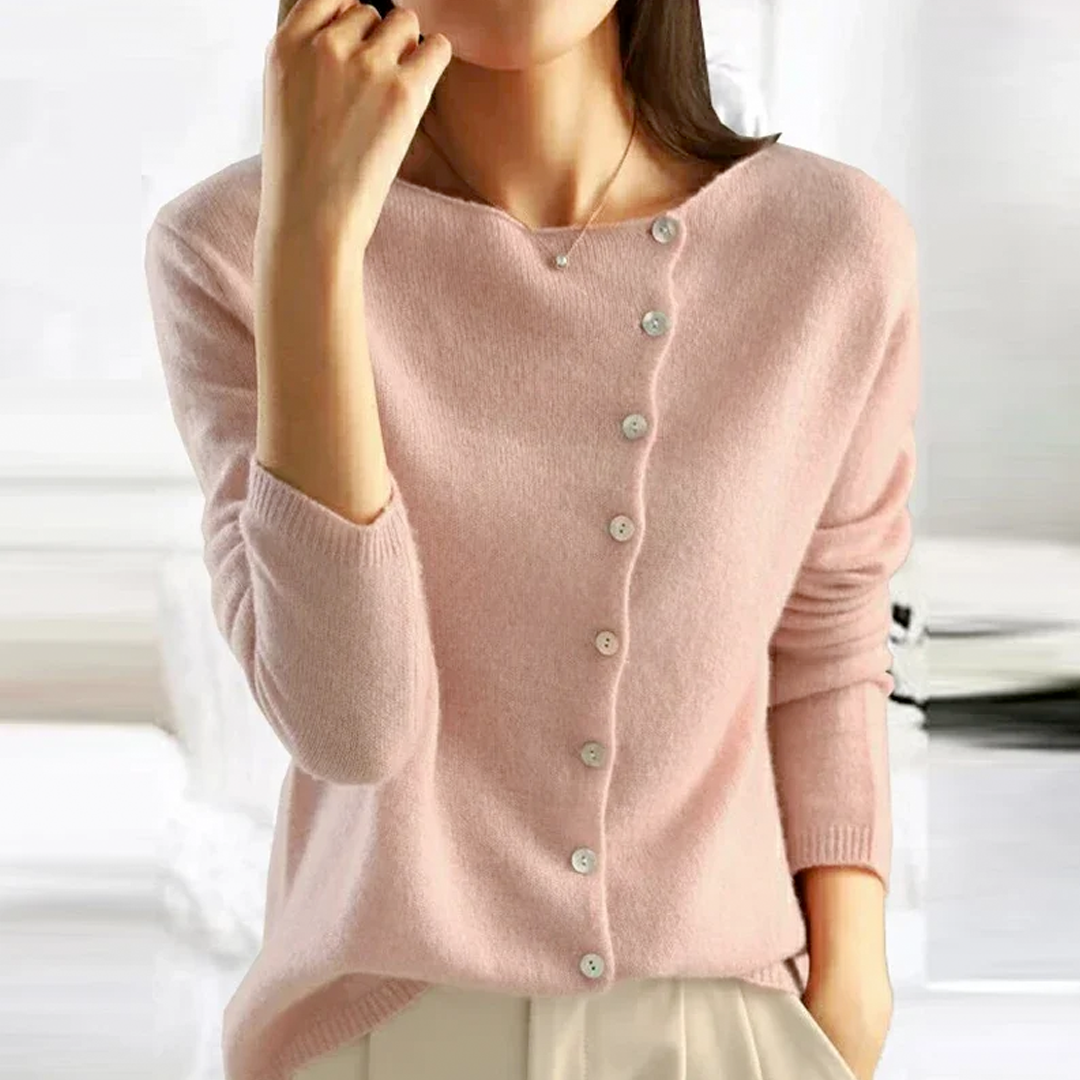 Women’s button-up round neck cardigan