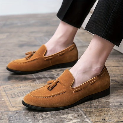 Men's Brown Leather Tassel Loafers