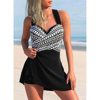 Women’s Tankini Set – Fitted Bust – Supportive Straps – Flowing Skirted Bottom