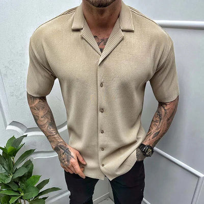 Men’s Short Sleeve Shirt – Regular Fit – Breathable Blend – Button Down Casual Style