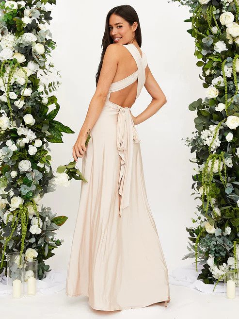 Elegant Women's Maxi Dress - Evening Gown - Sleeveless