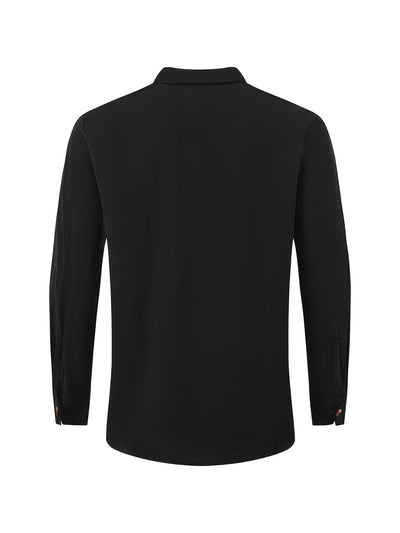 Men’s Beachwear Set - Long Sleeve Button-Up Shirt & Drawstring Trousers - Relaxed Fit