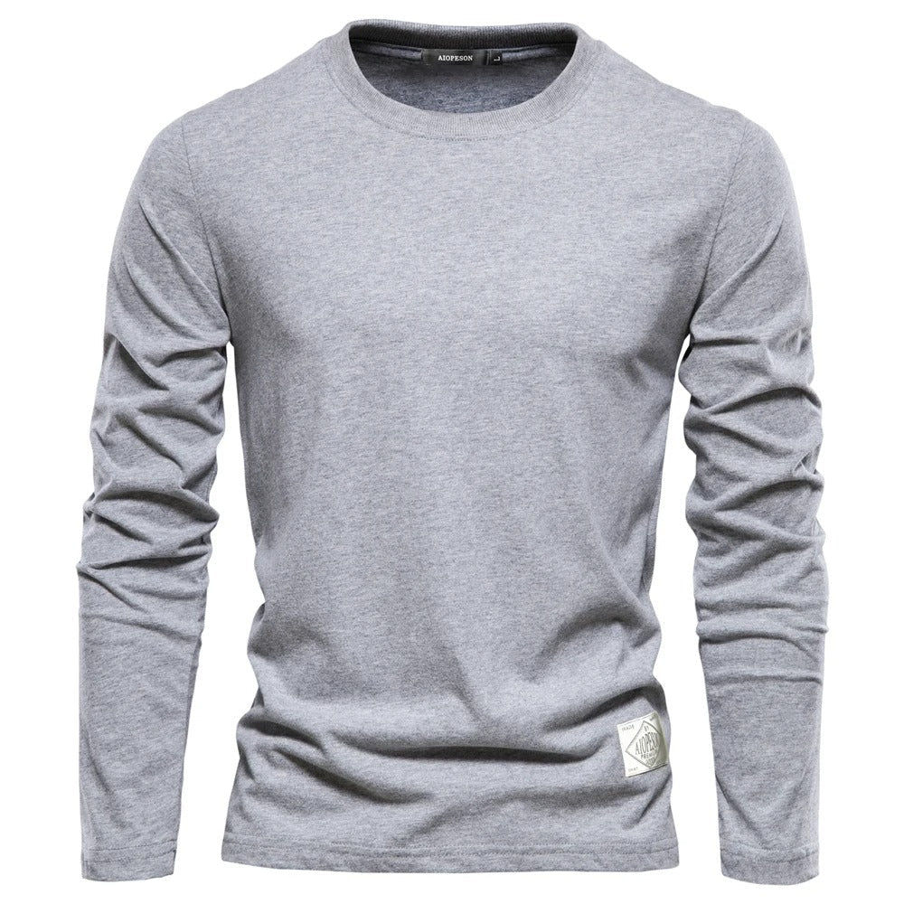 Men's solid color long sleeve shirt