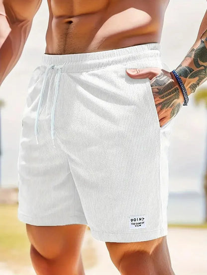 Men’s Casual Shorts - Breathable Lightweight Fabric - Elastic Waistband with Drawstring