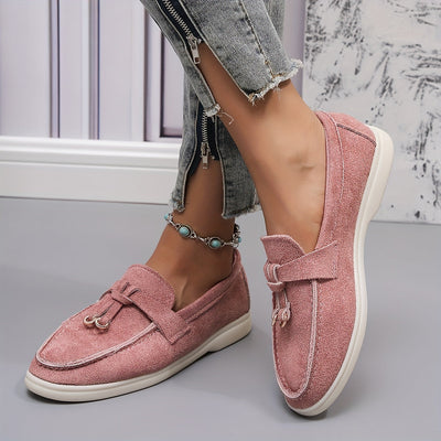 Women’s Slip-On Loafers – Woven Fabric – Decorative Lace – Casual Comfort Fit
