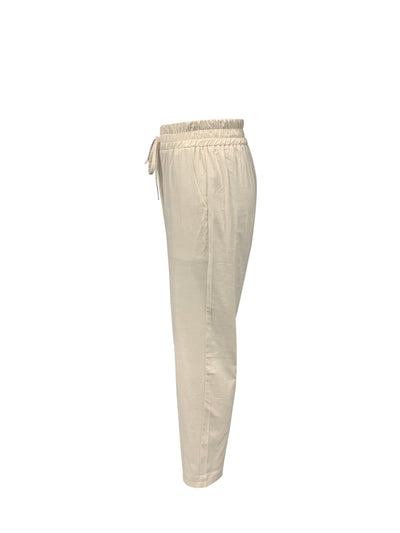 Women's Jogger Trousers - Breathable Cotton - Relaxed Fit - Drawstring Waist - Cuffed Ankles