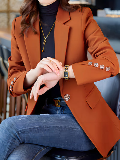 Single-breasted tailored blazer for women